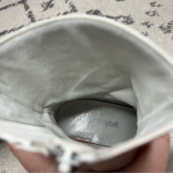 JEFFERY CAMPBELL Geist 70s Ice White Patent Leather Gogo Boots Booties - Picture 5 of 10